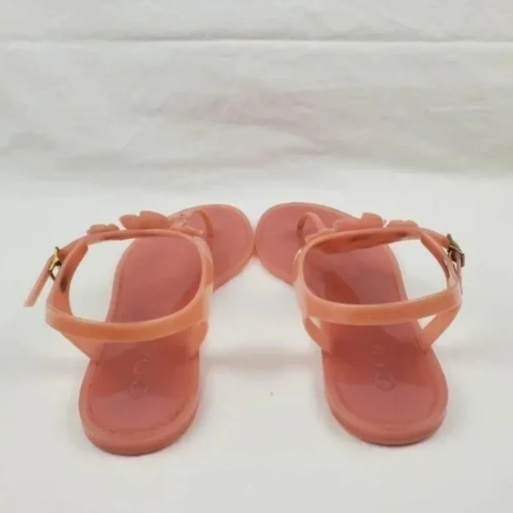 Coach Peach Sandals with Floral Accents